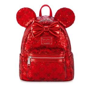 Loungefly Disney Parks Minnie Red Sequined Holiday NWT​